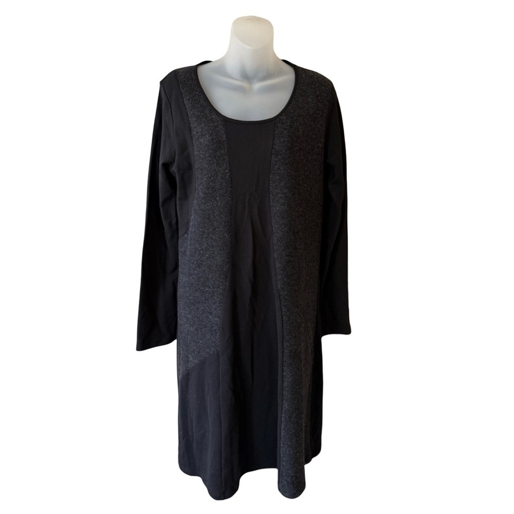 Kokomarina Gray and Black Long Sleeve Sheath Dress